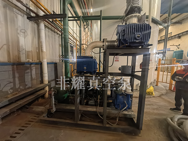 湖南長沙某新材料生產企業使用羅茨水環真空泵機組現場